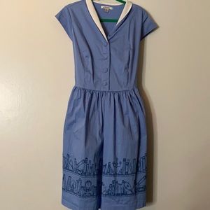 Belle blue library shoppe dress